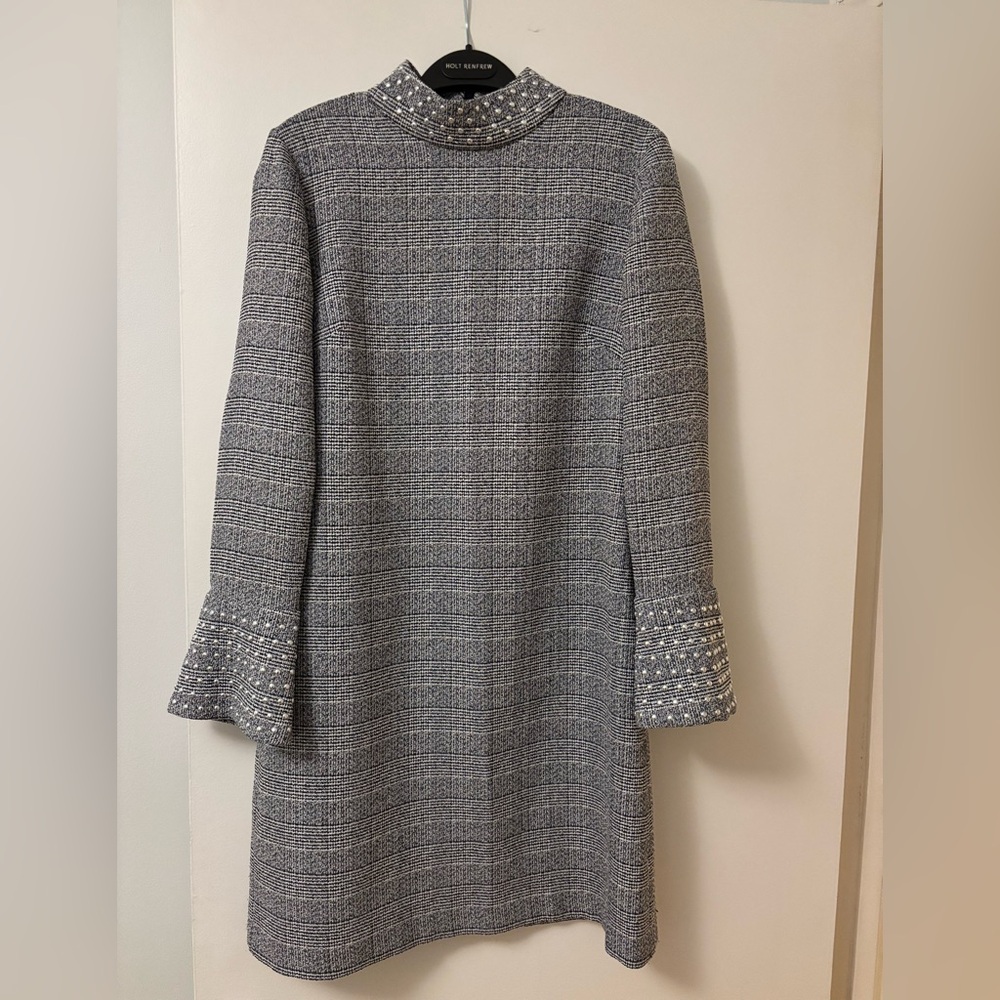 Karl Lagerfeld Plaid Dress with Metallic Detailing
